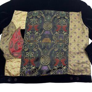 Chico's Design Vintage Velvet Asian Tapestry Dressy Jacket Women's Size 3/XL